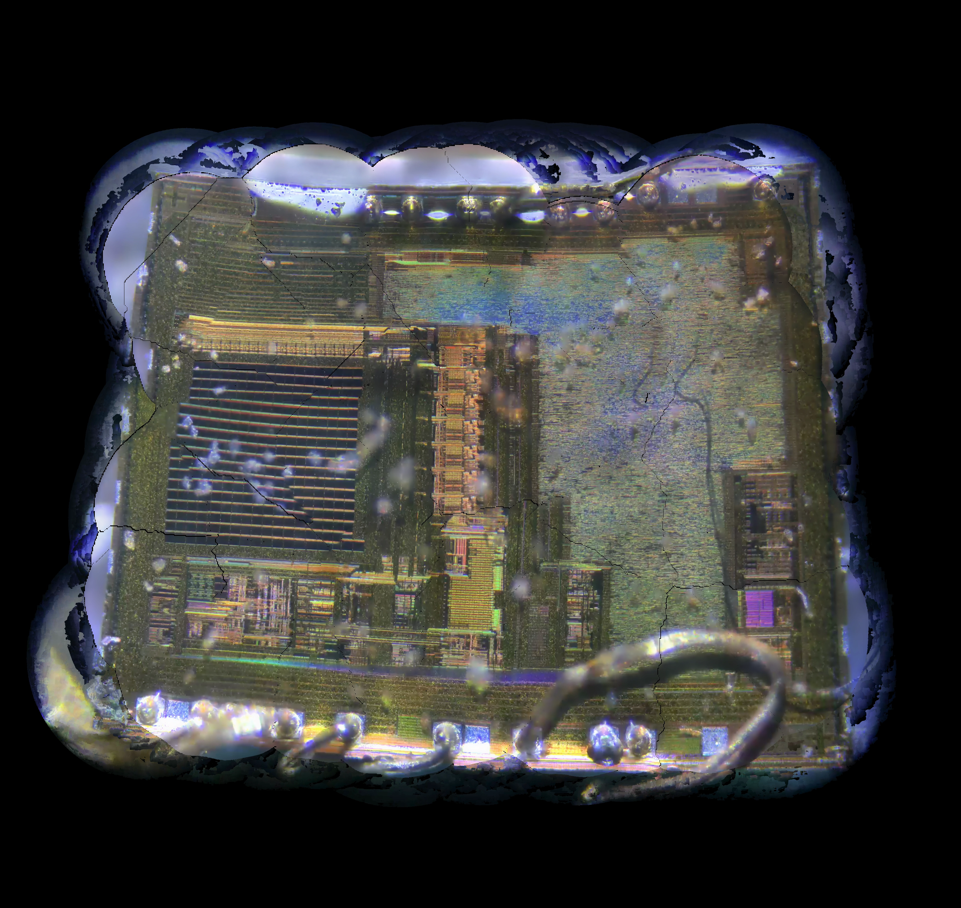 Mouse chip — raw output of the computer-vision stitching pipeline
